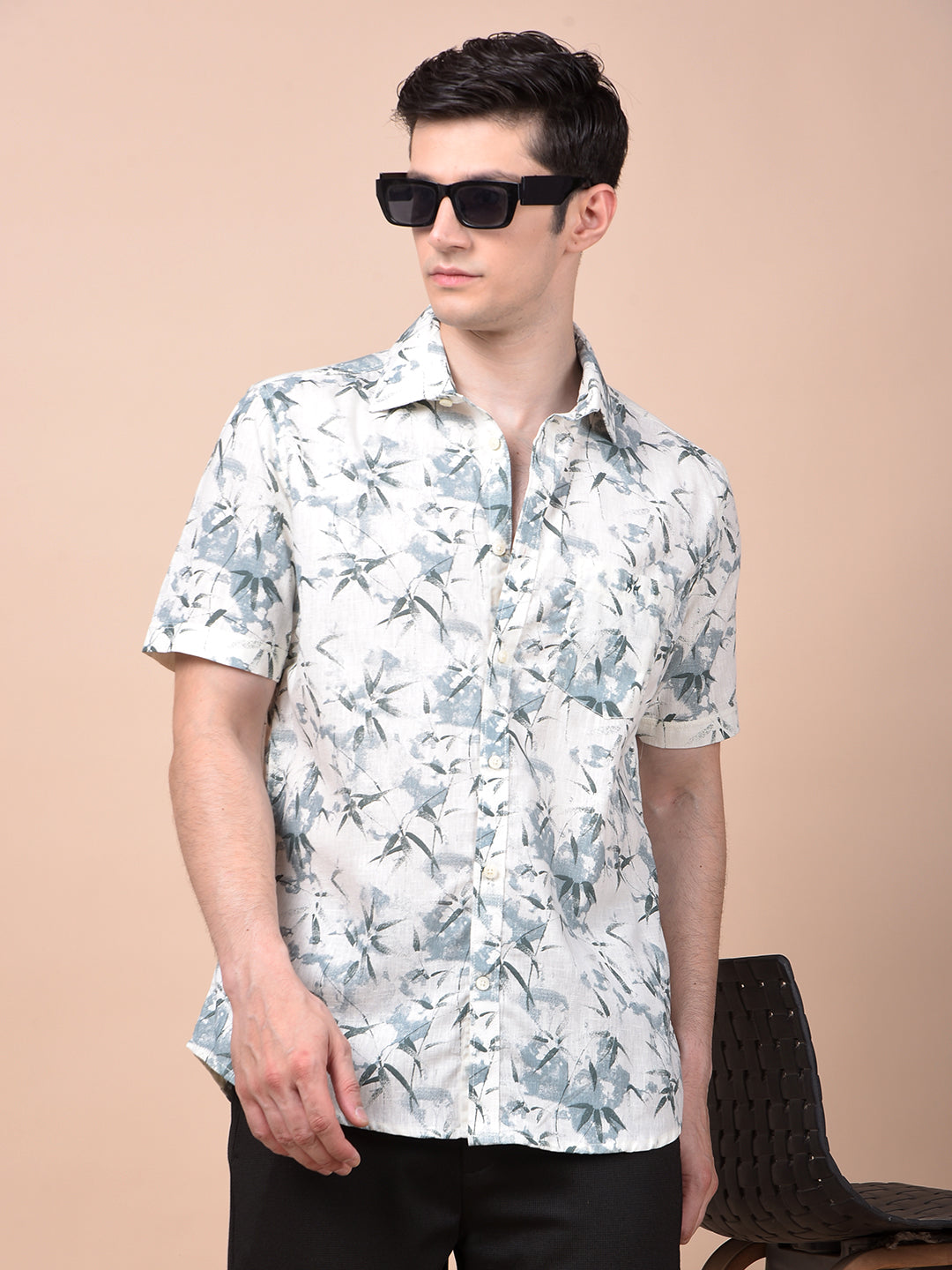 Green Floral Print Shirt