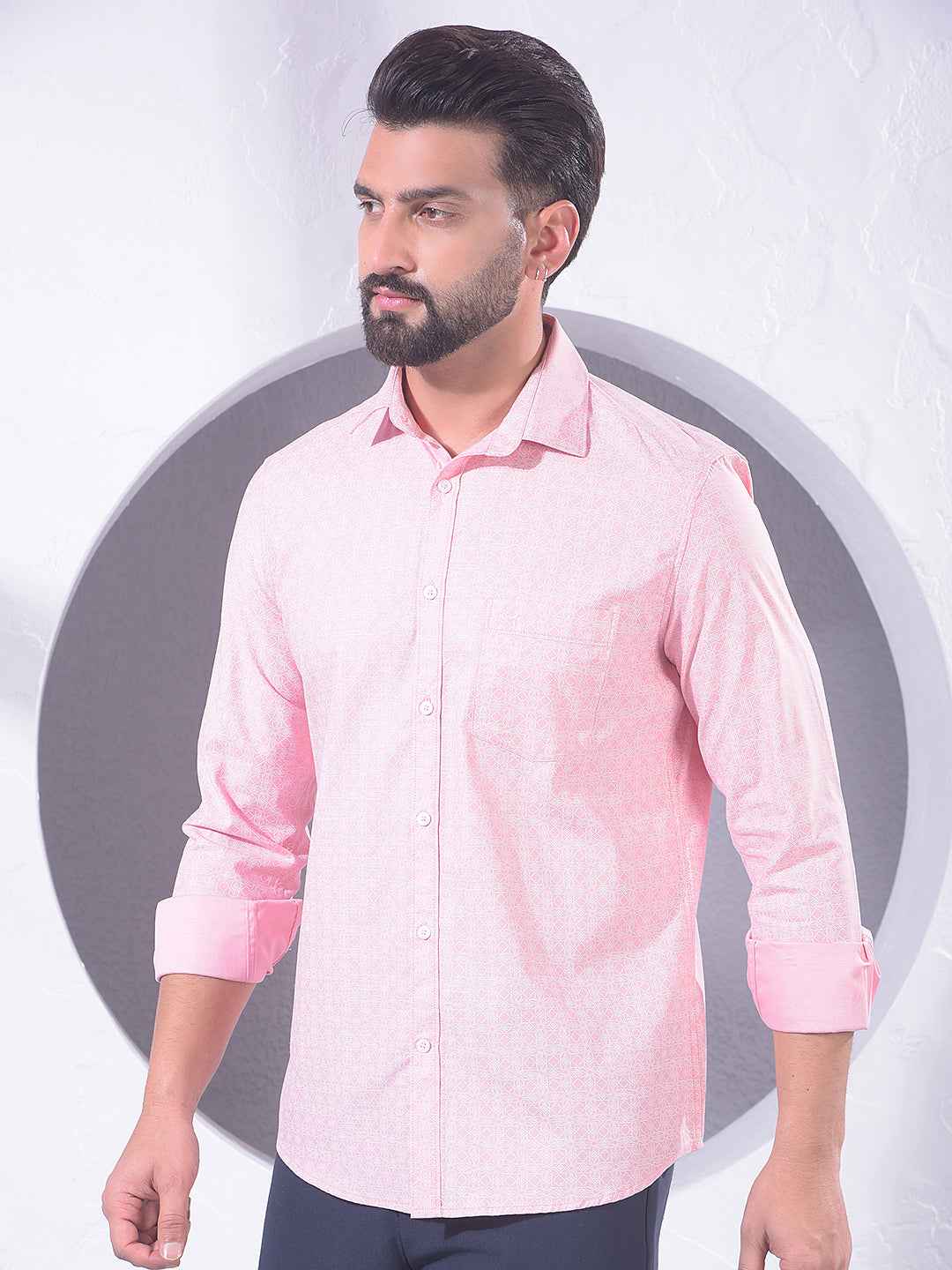 Peach Graphic Print Shirt