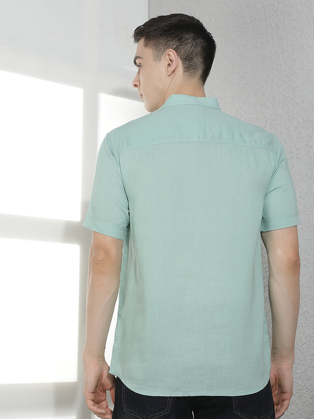 Urban Earthy Green Linen Kurta