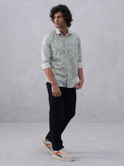 Green Floral Print Shirt