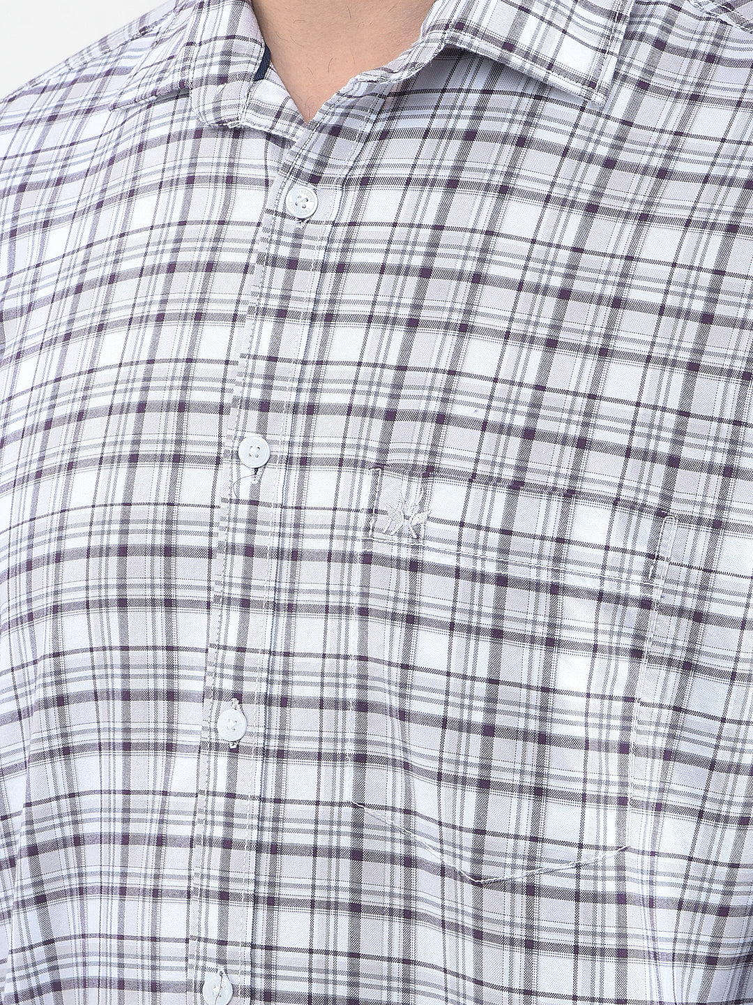 Wine Checked 100% Cotton Shirt