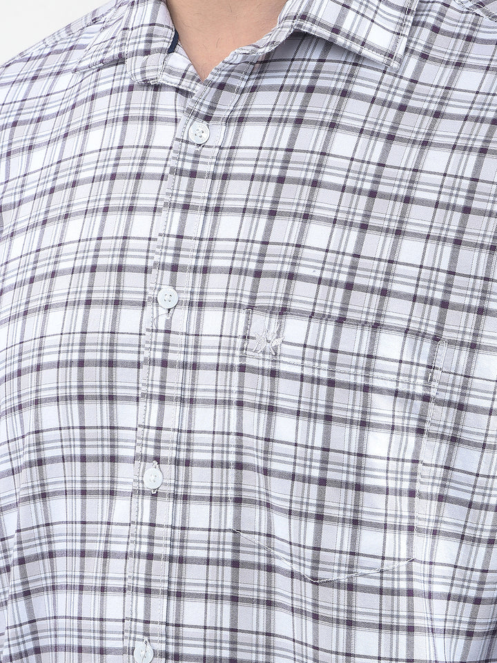 Wine Checked 100% Cotton Shirt