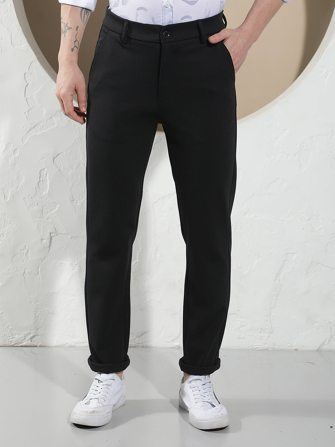 Navy Blue Knitted Trousers