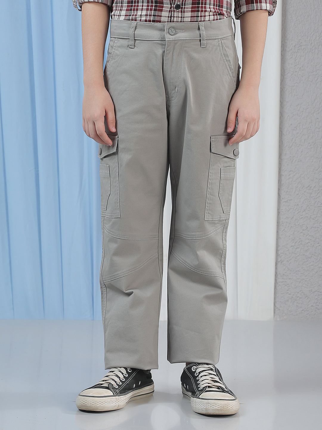 Luxe Fog Grey Cargo Trousers