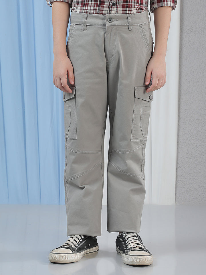 Luxe Fog Grey Cargo Trousers