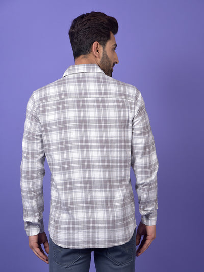 Grey Checked 100% Cotton Shirt