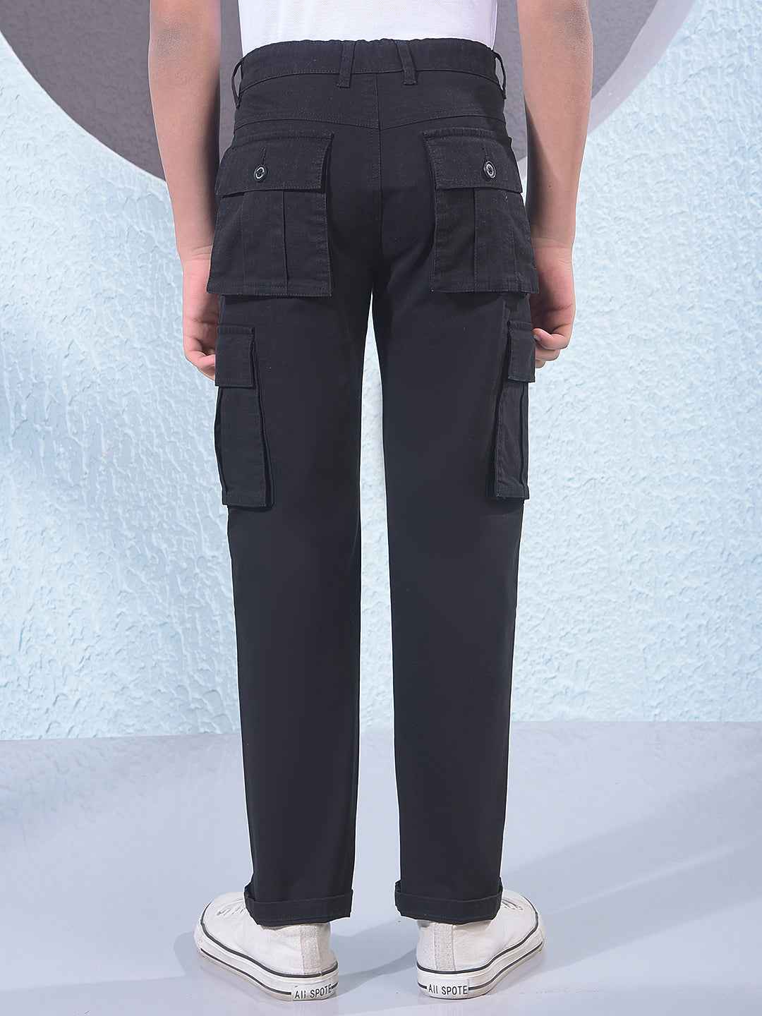Black Street Utility Cargo Trousers