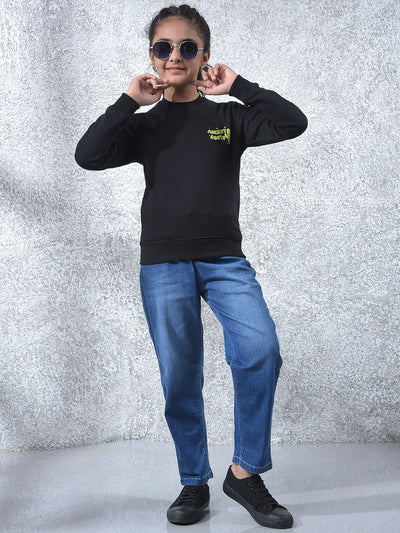 Blue Mom Fit Jeans-Girls Jeans-Crimsoune Club