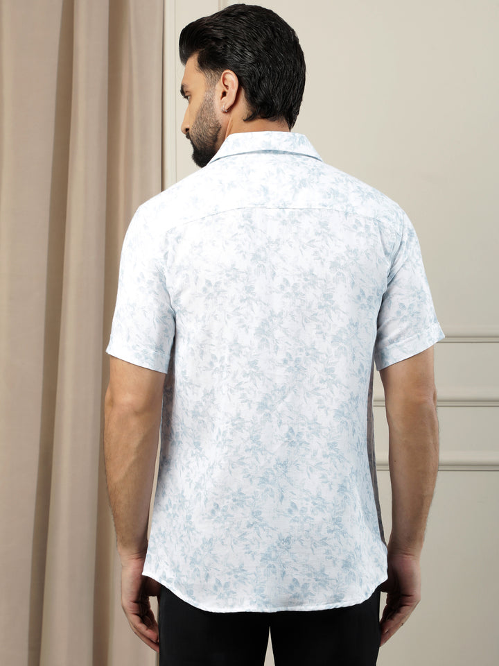 Blue Floral Print Shirt