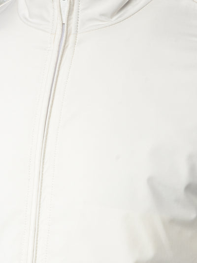 Modern Detailing Cream Puffer Jacket