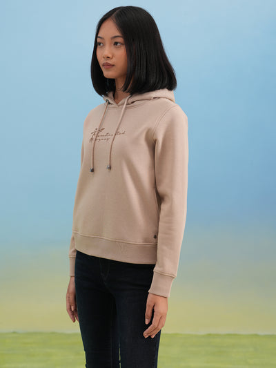 Beige Hooded Neck Sweatshirt