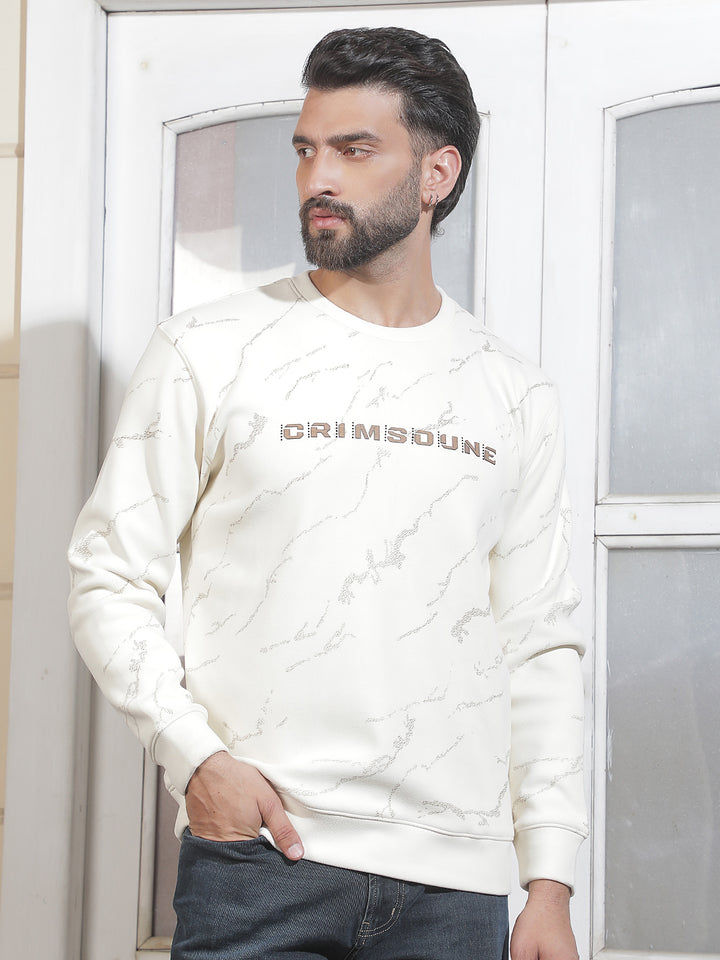 White Graphic Print Sweatshirt