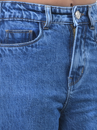 Blue 100% Cotton Cargo Jeans