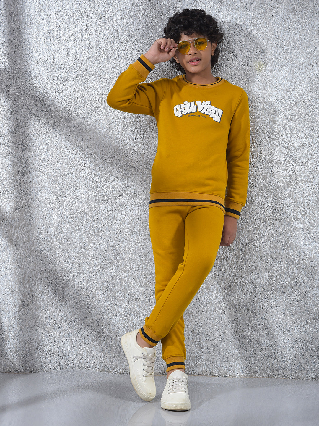Mustard Typographic Print Sweatshirt