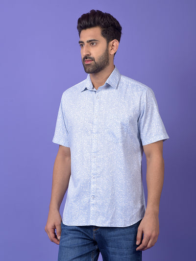 Blue Floral Print Shirt