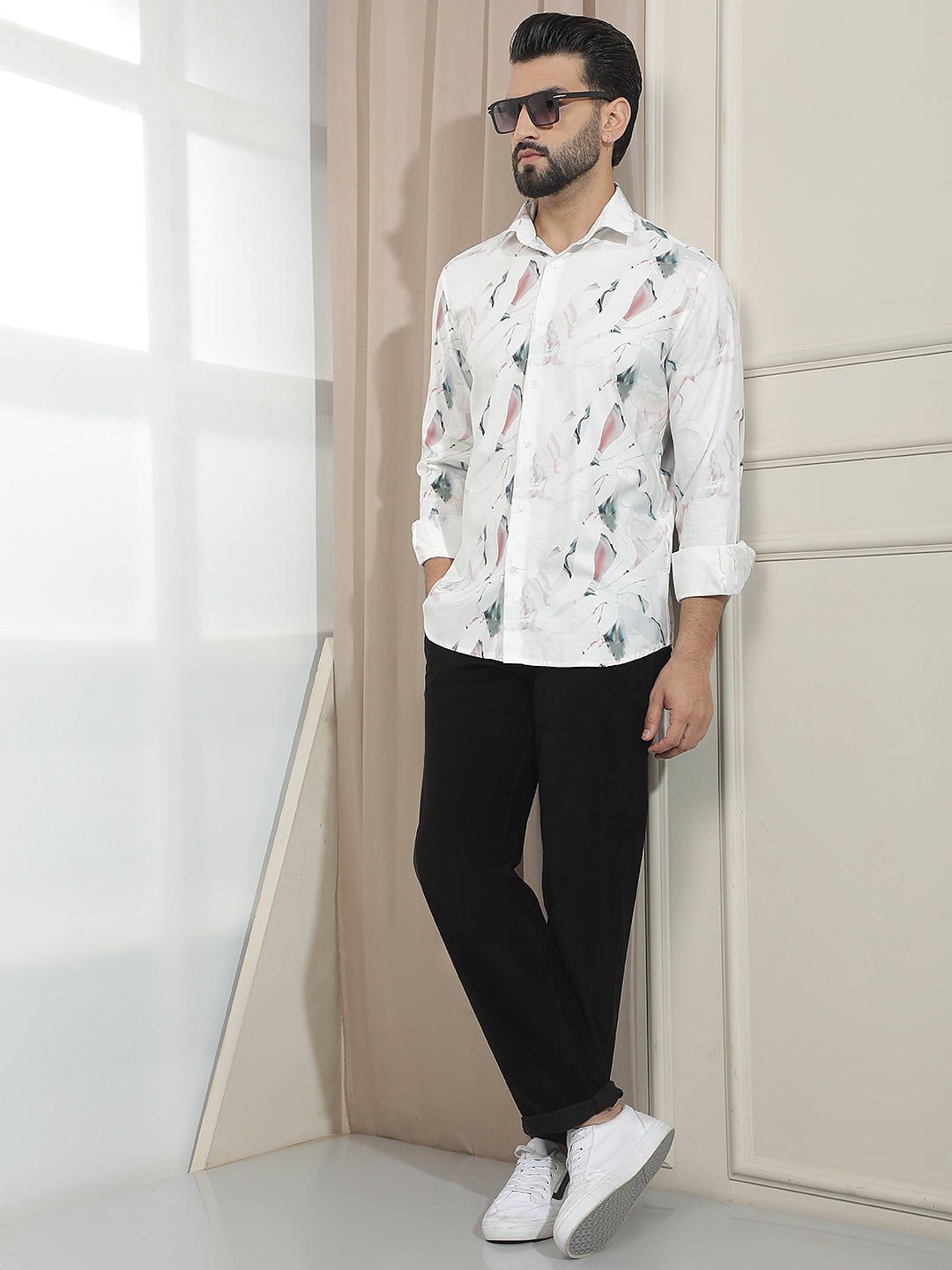 Black Straight Corduroy Trousers