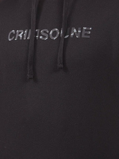 Black Embellished Hooded Neck Sweatshirt
