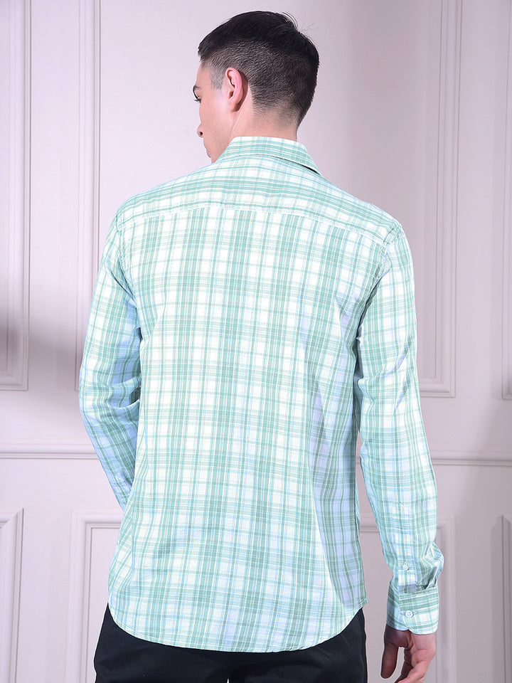 Green Checked 100% Cotton Shirt