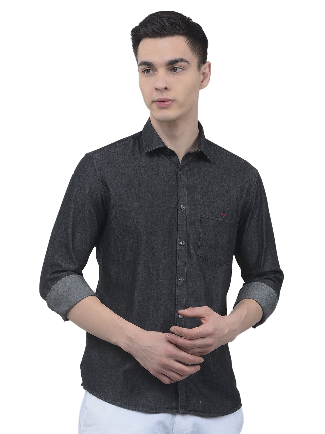 Charcol Grey 100% Cotton Denim Shirt