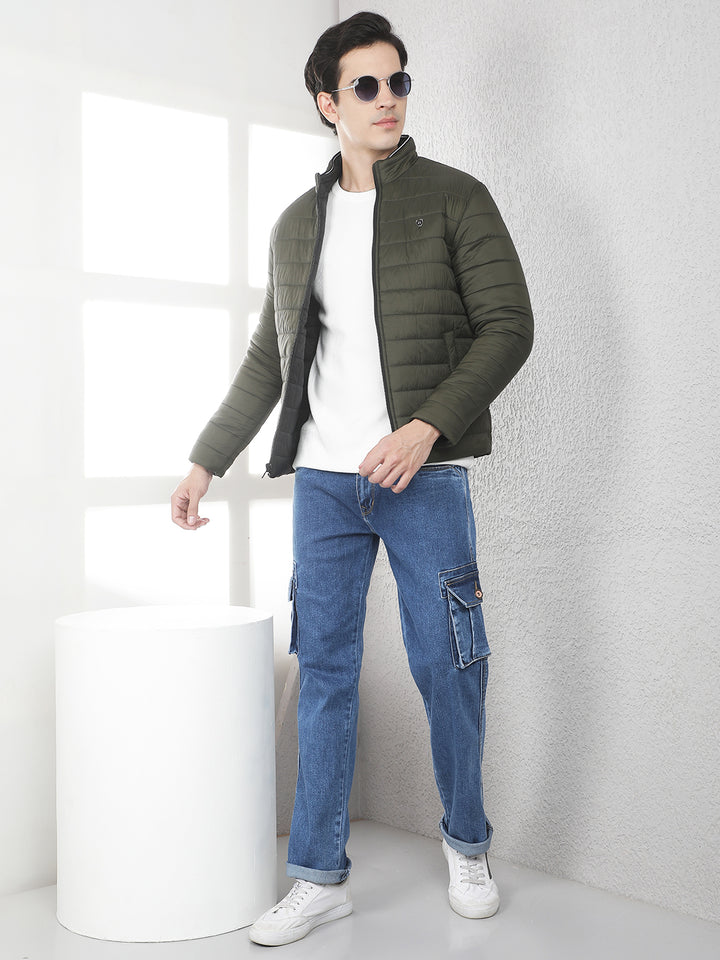 Olive Quilted Reversible Jacket