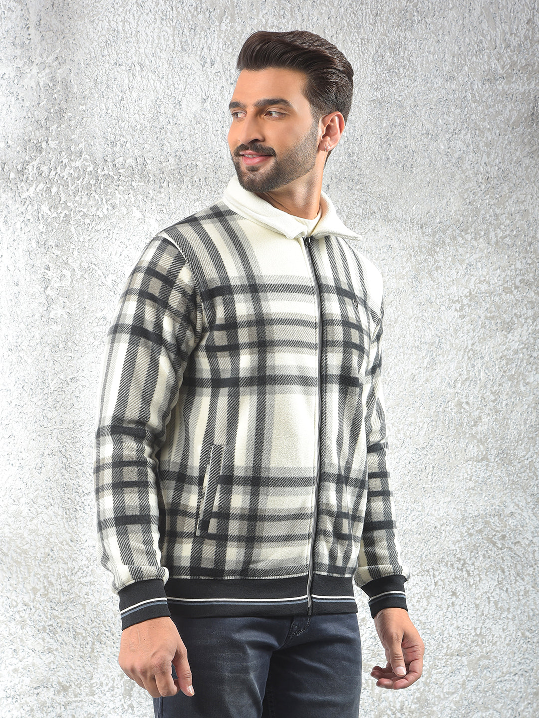 Easy Fit Cream Checked Shacket