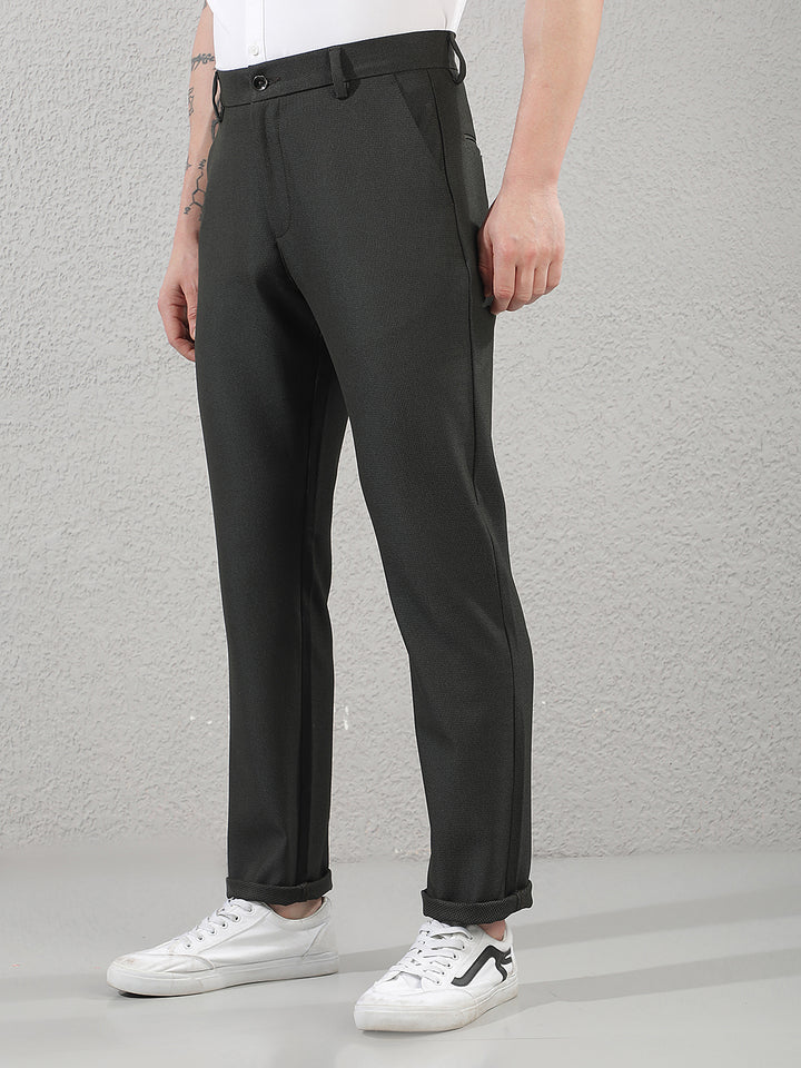 Minimalist Leaf Green Printed Trousers