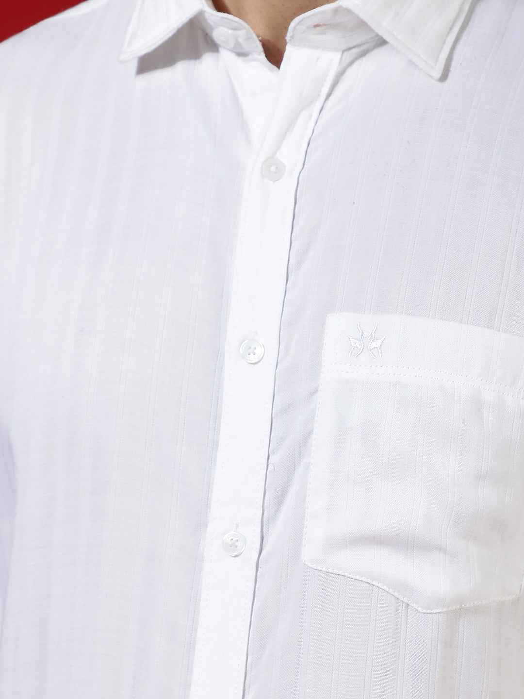 White Sleek Texture Shirt