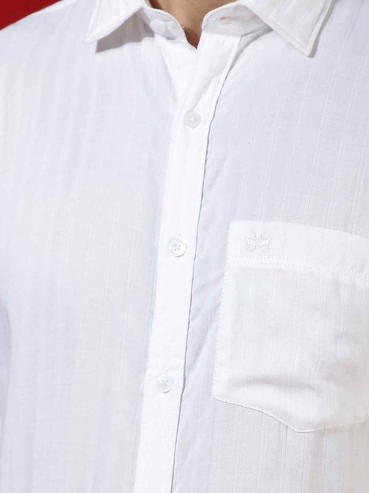 White Sleek Texture Shirt
