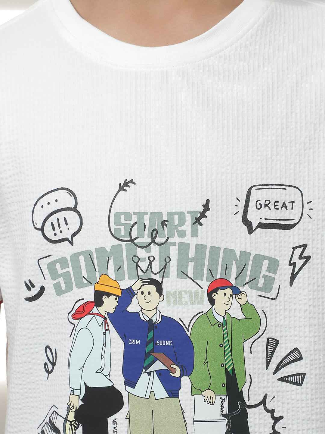 White Graphic Print T-Shirt