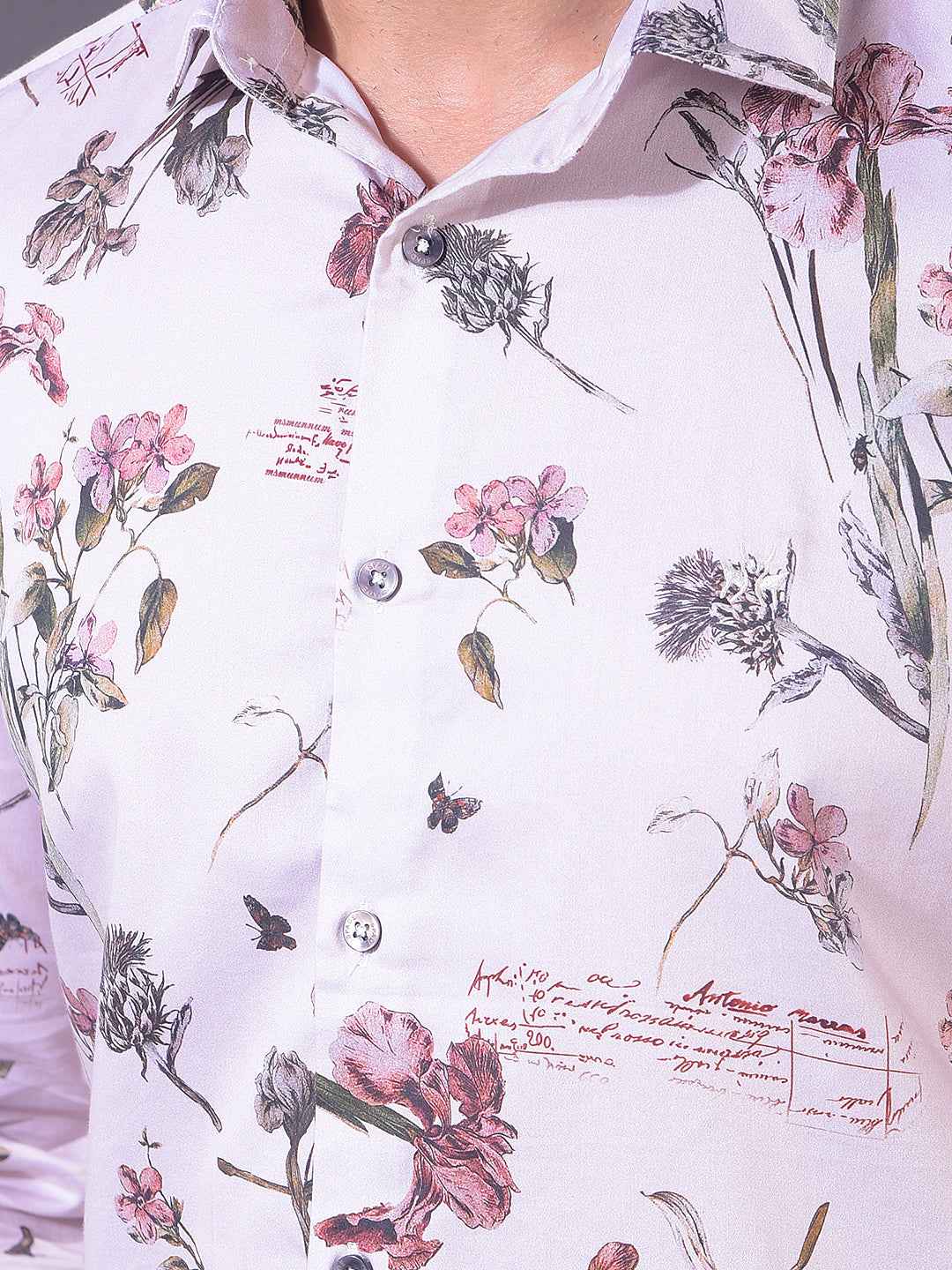 Brown Floral Print Shirt