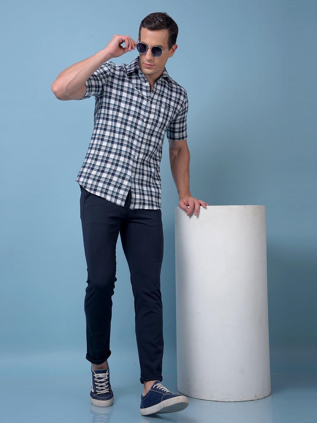 Green Checked 100% Cotton Shirt