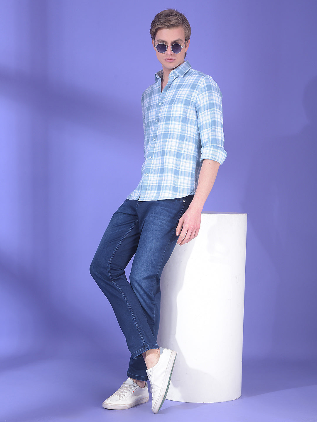 Dark Blue Stretch Straight Jeans