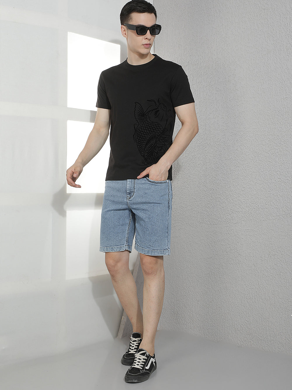 Trendy Light Blue Denim Shorts
