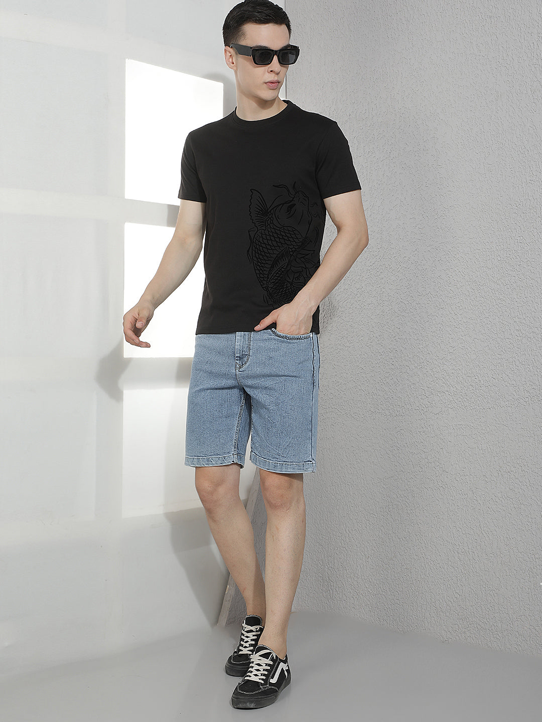 Trendy Light Blue Denim Shorts