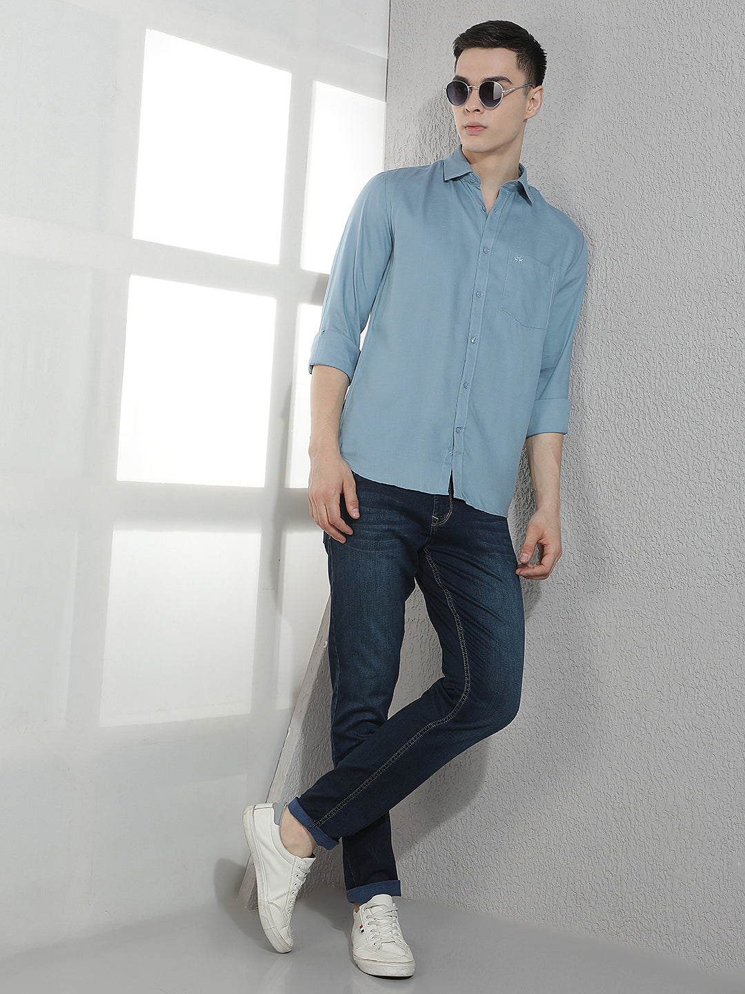 Vibrant Blue Casual Shirt