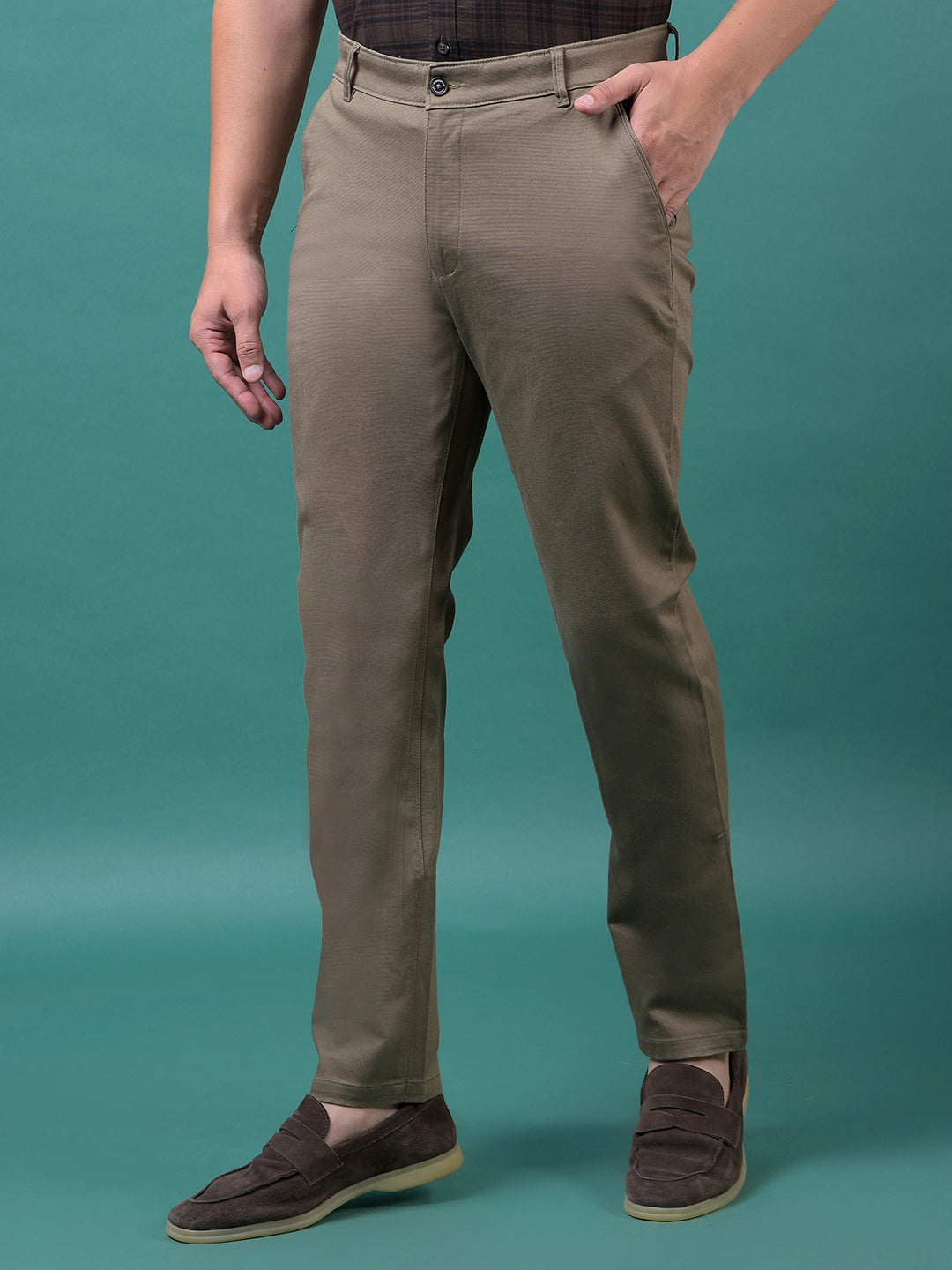 Khaki Printed Trousers