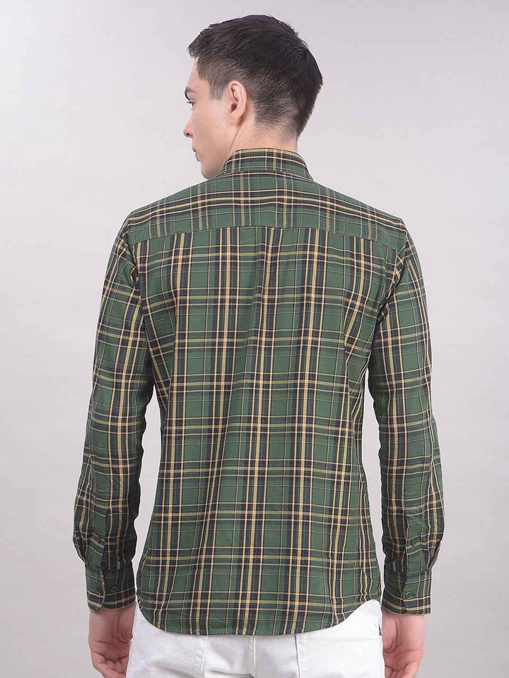 Green Checked 100% Cotton Shirt