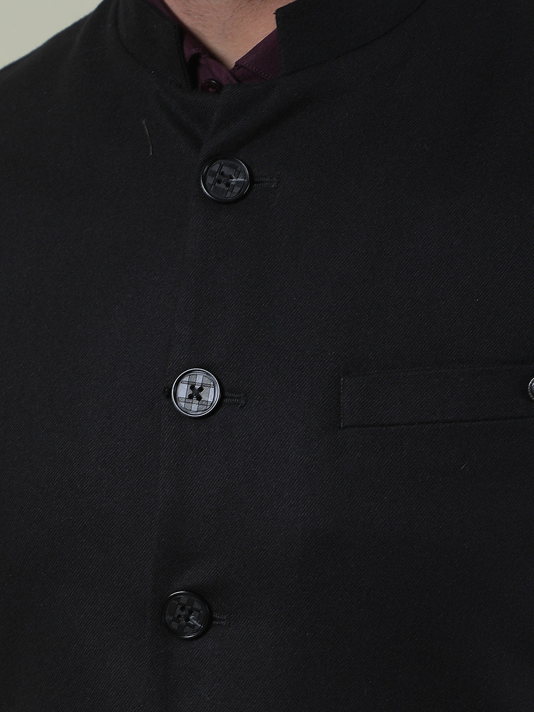 Jet Black Sleeveless Waistcoat
