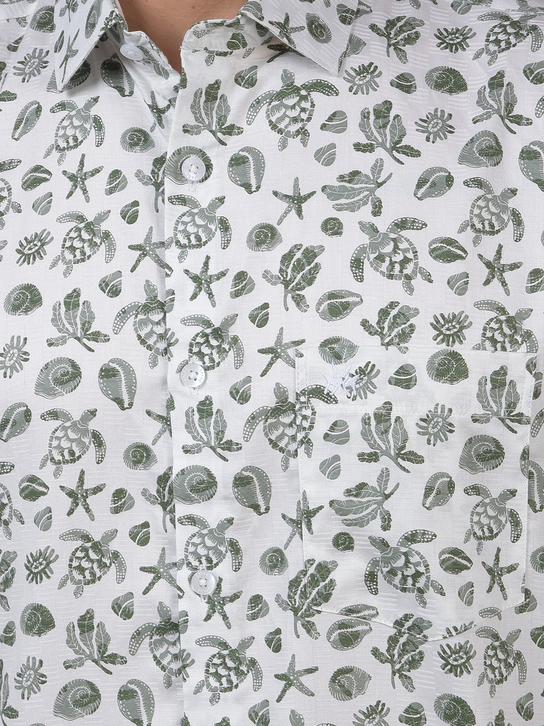 Green Printed 100% Cotton Shirt