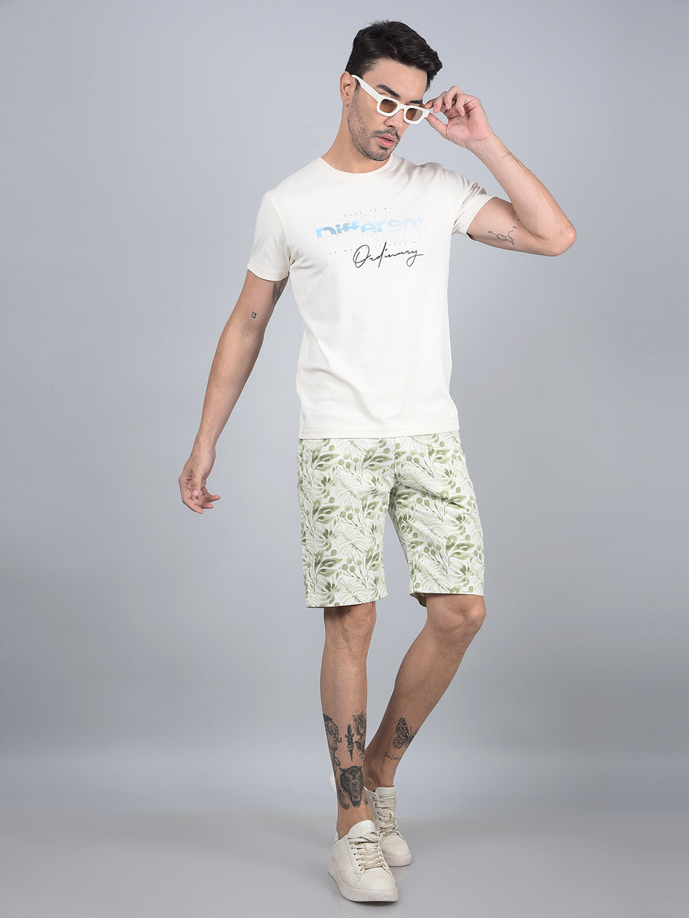 Cream Typographic Print T-Shirt