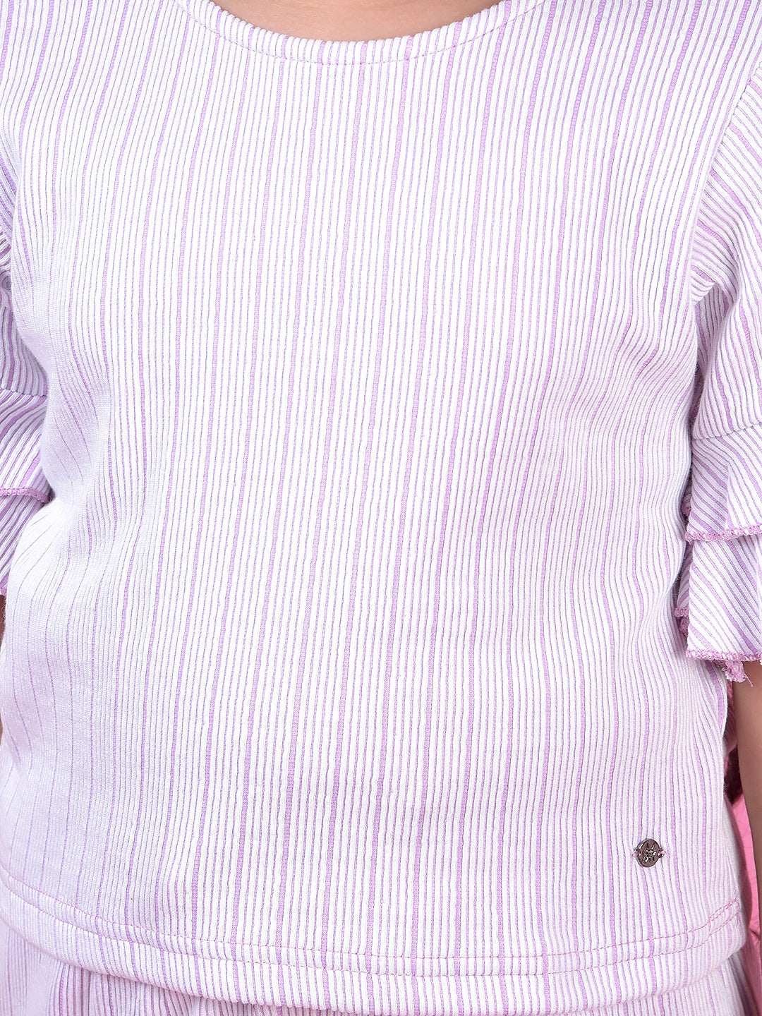 Purple Vertical Stripes Top