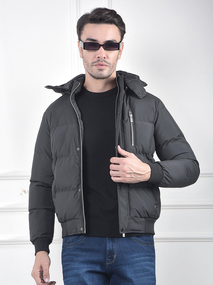 Black Hooded Padded Jacket