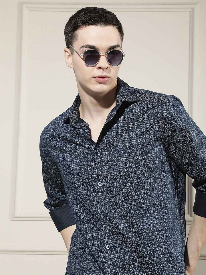 Gentle Blue Printed Shirt