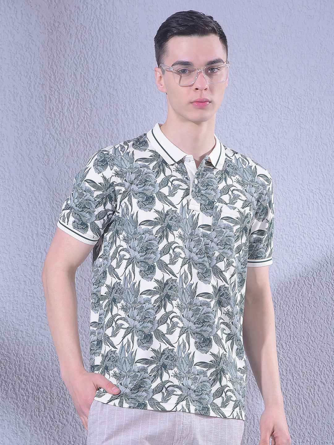 Green Floral Print T-Shirt