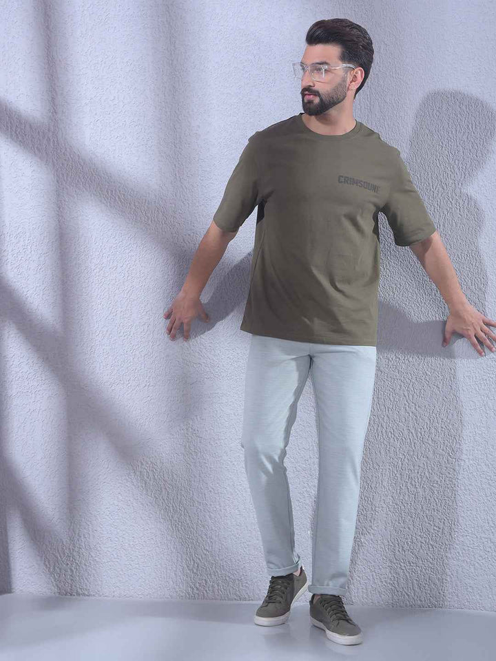 Olive 100% Cotton Oversize Brand Logo T-Shirt