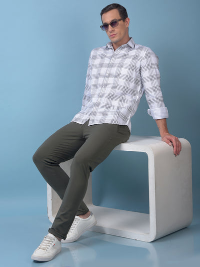 White Checked 100% Cotton Shirt