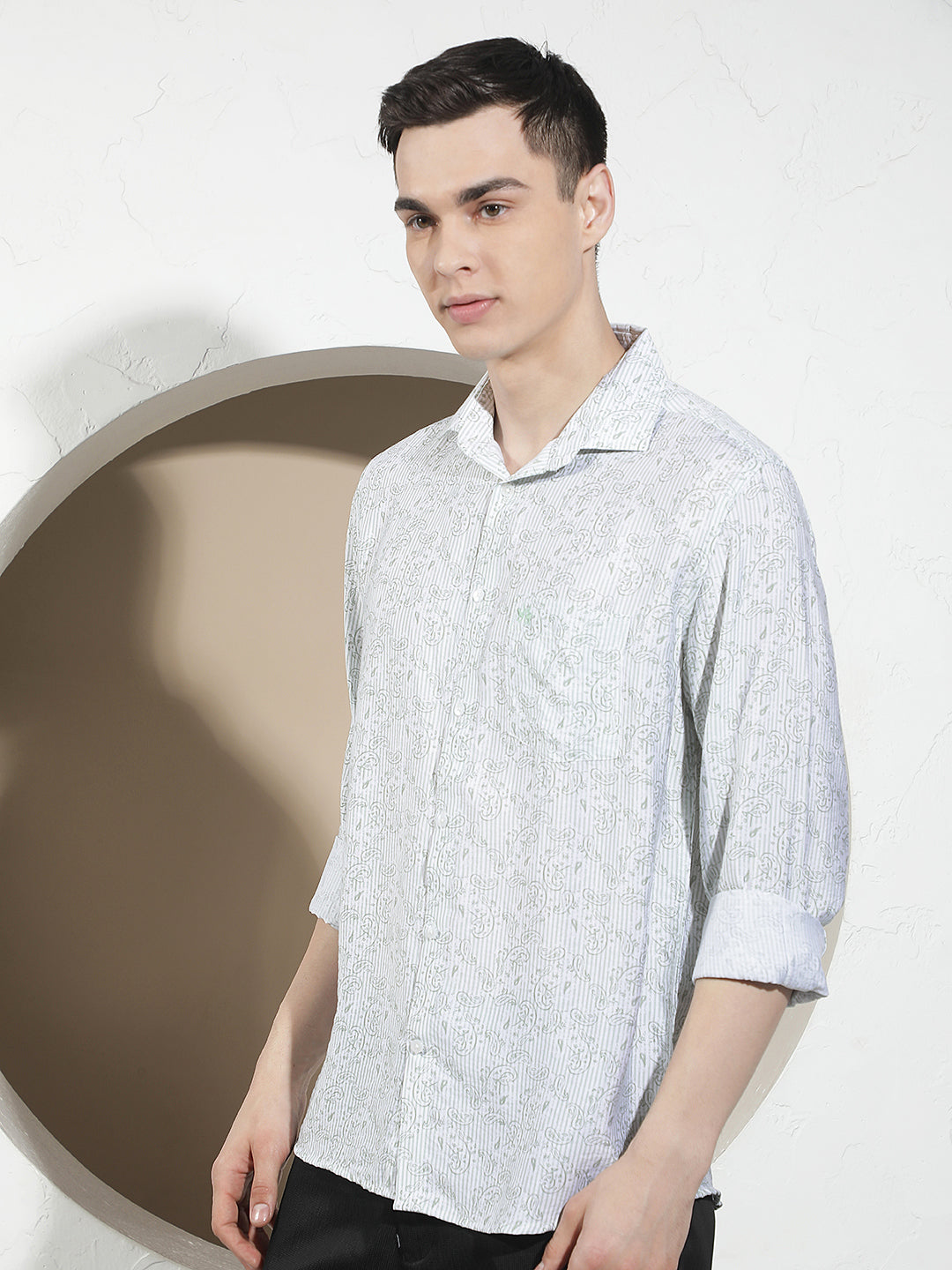 Contemporary Verdant Green Printed Shirt