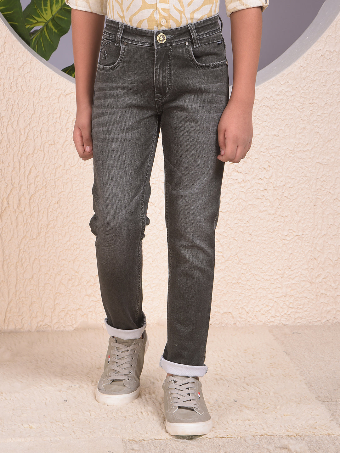 Radiant Dark Wash Olive Jeans