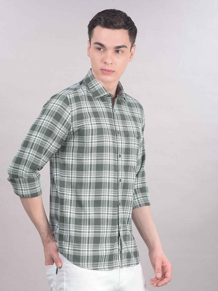 Green Checked 100% Cotton Shirt