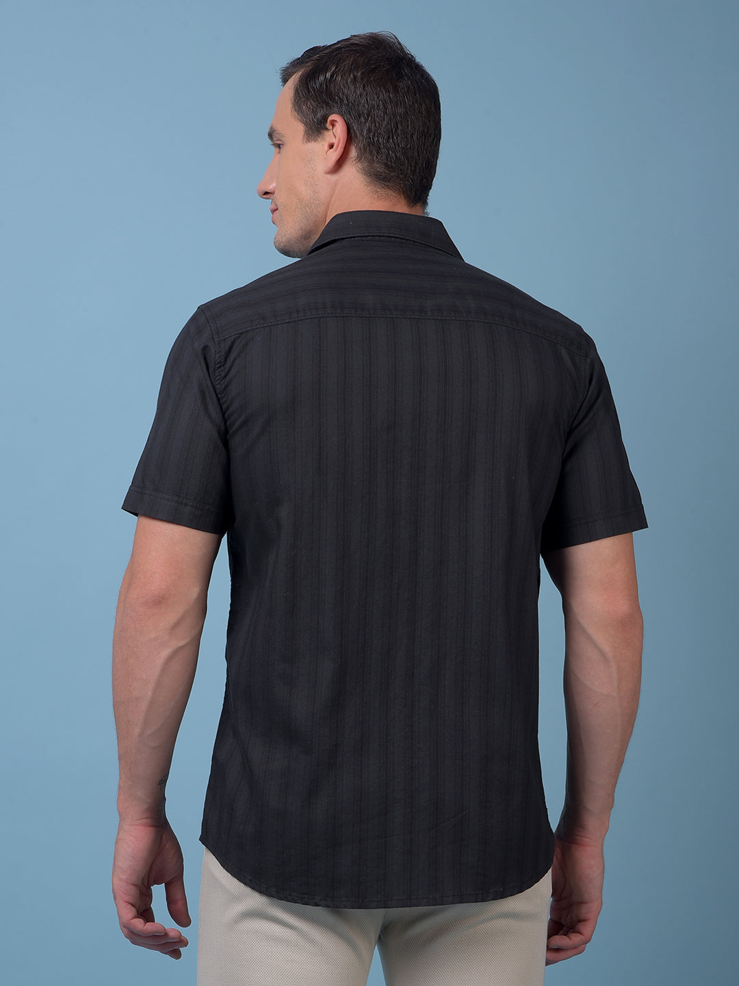 Black Vertical Stripes 100% Cotton Shirt